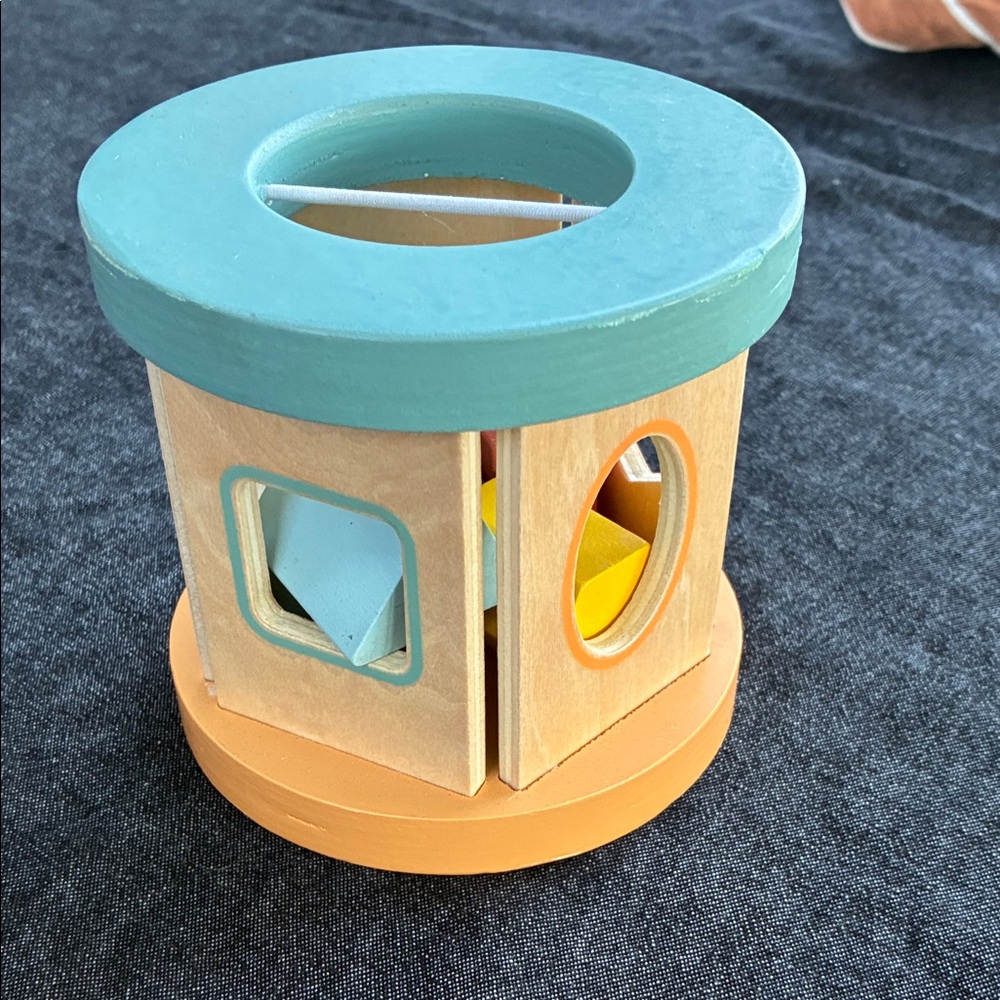 Wooden Shape Sorter Toy - Blue and Orange